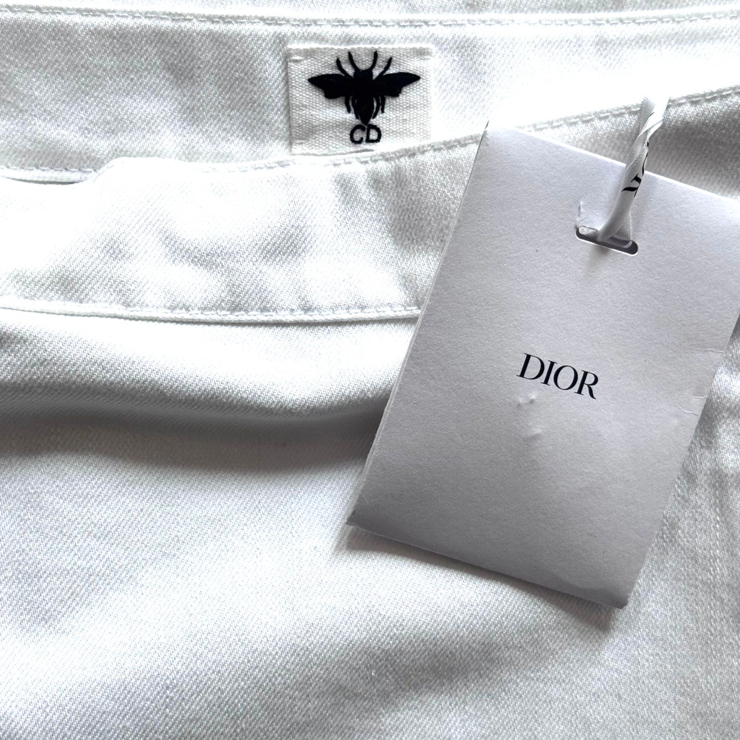 DIOR - *BRAND NEW* SKIRT WHITE DENIM MIDI WITH PRINT SIZE 36 FR
