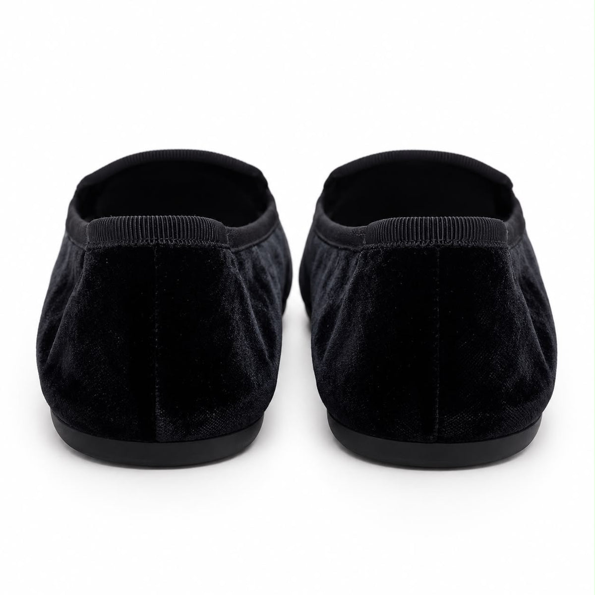 MIU MIU – BLACK VELVET LOAFERS WITH GOLD EMBROIDERED LOGO SIZE 39.5 EU