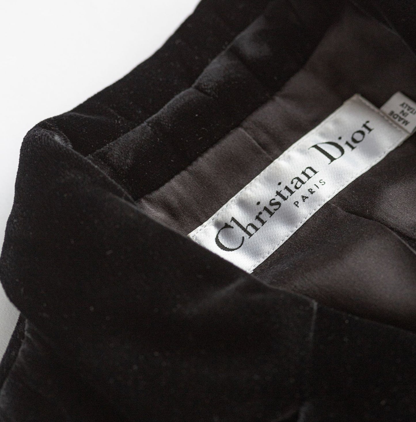 DIOR - GILET DRESS BLACK VELVET SIZE 36 FR