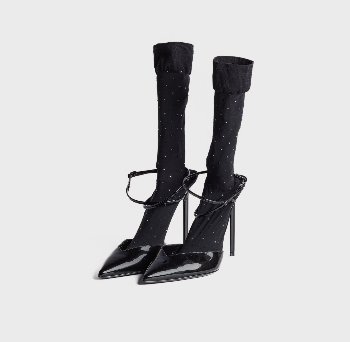SAINT LAURENT - *BRAND NEW* PUMPS BLACK PATENT WITH SOCKS SIZE 39 EU