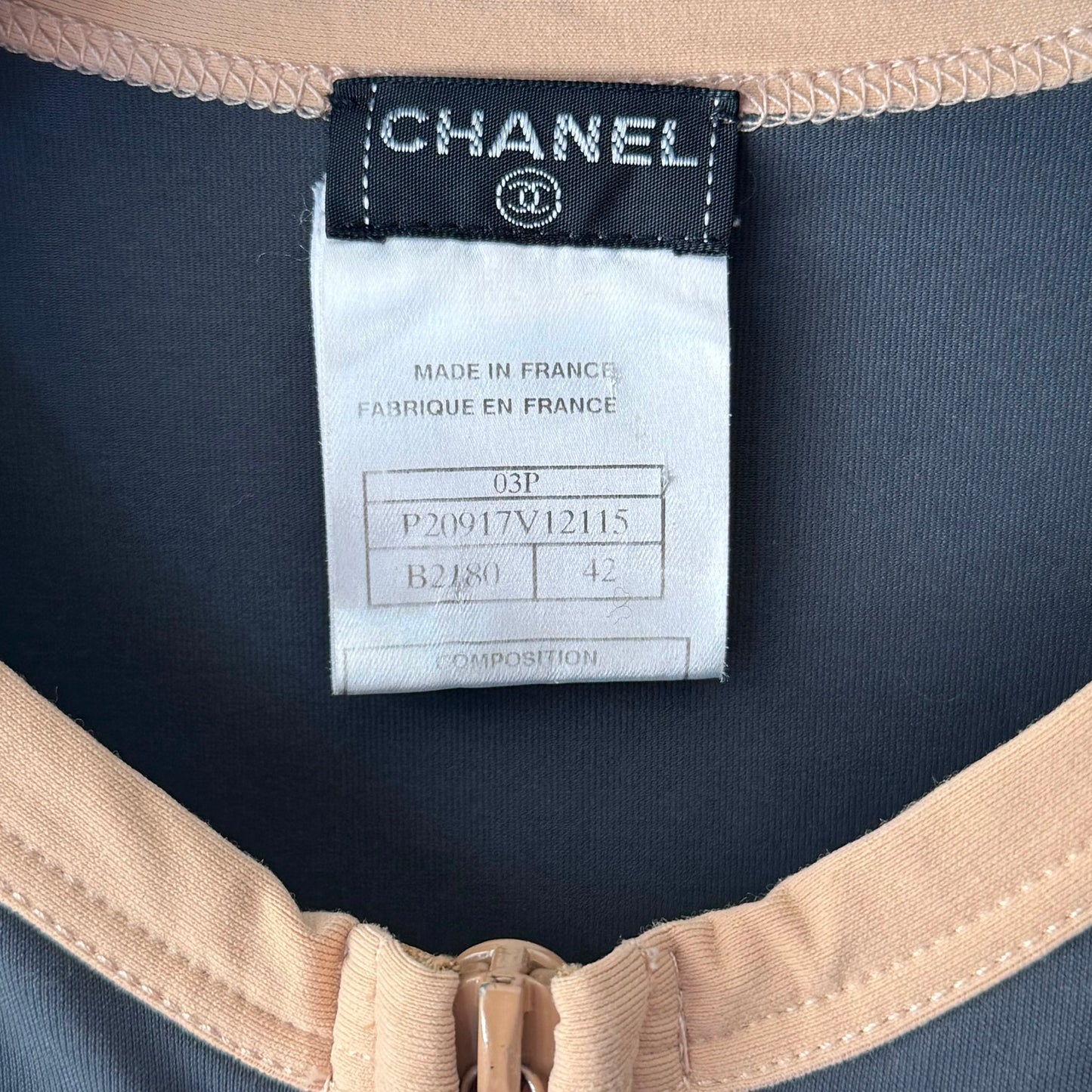 CHANEL - SET CARDIGAN & TROUSERS GREY WITH PINK TRIM SIZE 42 FR