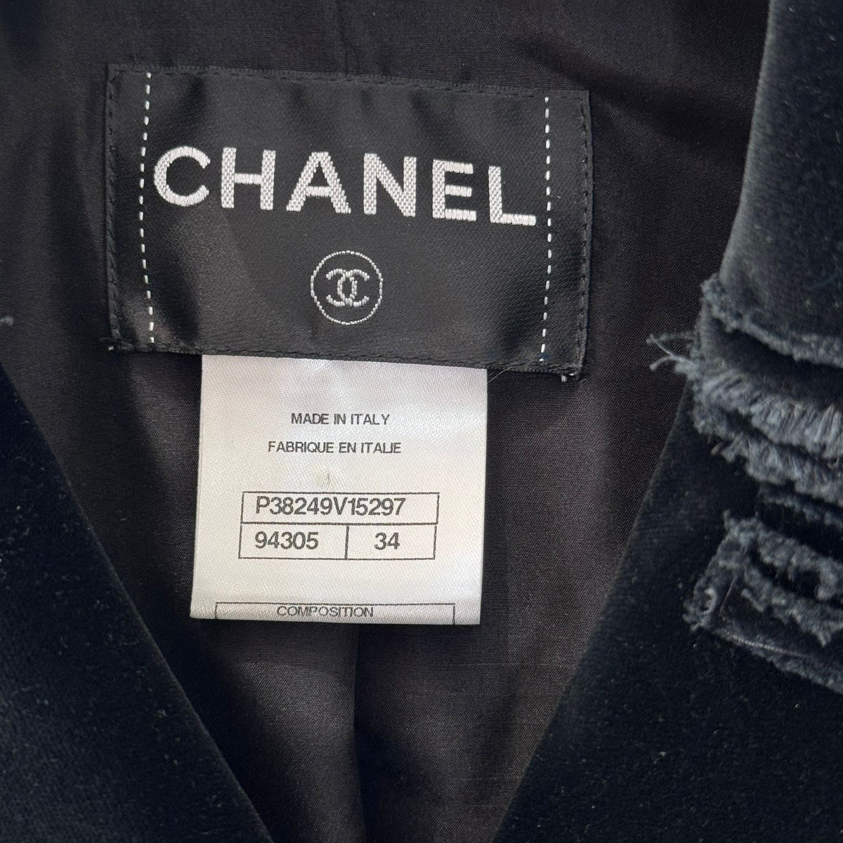 CHANEL - JACKET BLACK VELVET