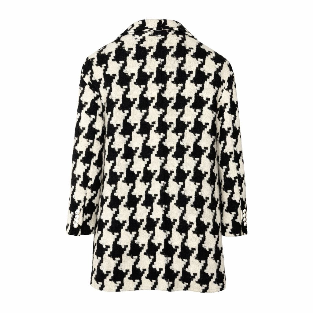 DOLCE & GABBANA - COAT SHORT OVERSIZED HOUNDSTOOTH SIZE 36 IT