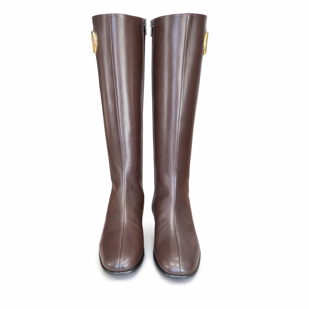 VALENTINO - *BRAND NEW* BOOTS VLOGO BROWN LEATHER SIZE 35,5 EU