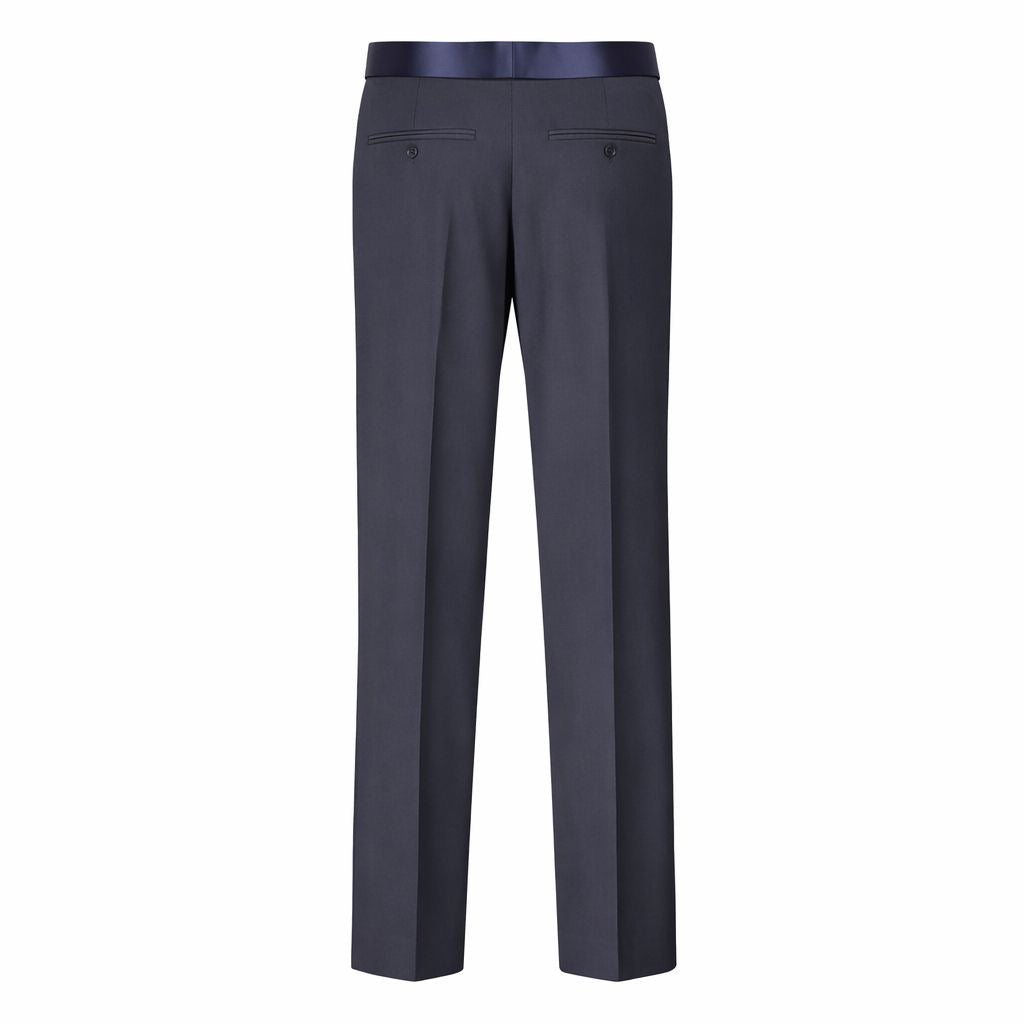 SAINT LAURENT - SUIT JACKET AND TROUSERS BLUE WITH SATIN LAPELS SIZE 40 FR