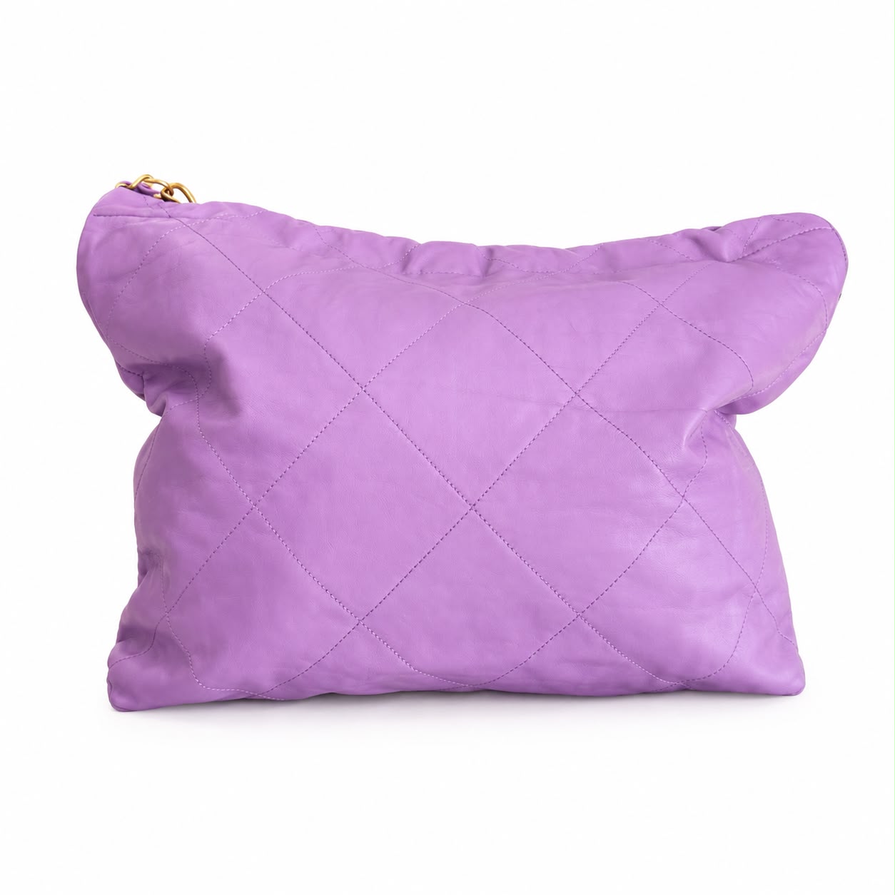 CHANEL - BAG CHANEL 22 LARGE PURPLE QUILTED SHOULDER BAG GOLD HARDWARE