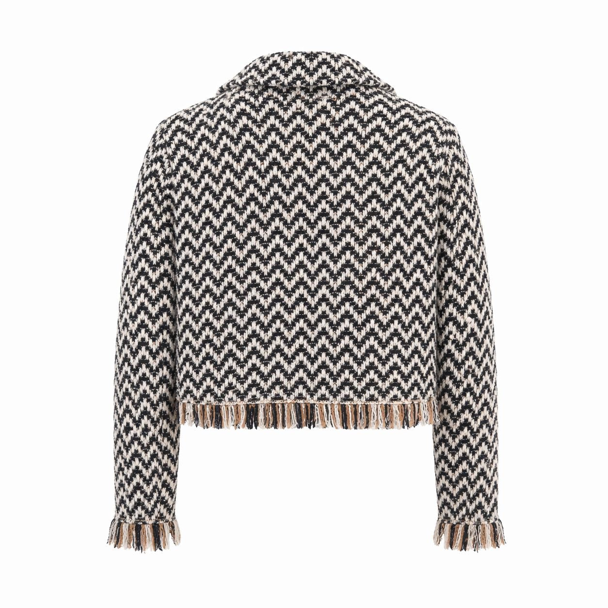 CHANEL - JACKET TWEED HERRINGBONE MULTICOLOR SIZE 34 FR