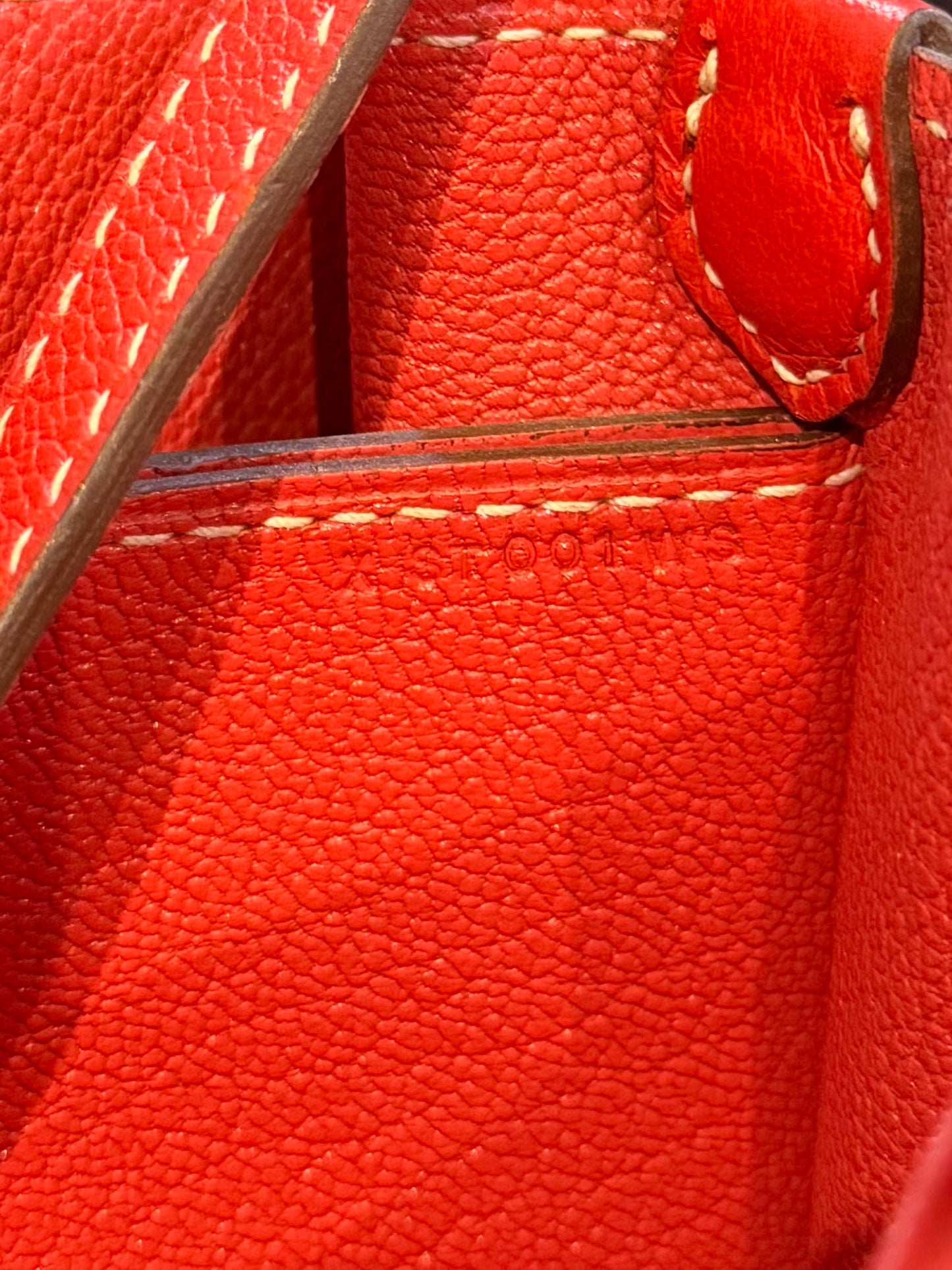 HERMÈS - BAG ROULIS 23 ROUGE CASAQUE EVERCOLOR LEATHER PALLADIUM HARDWARE