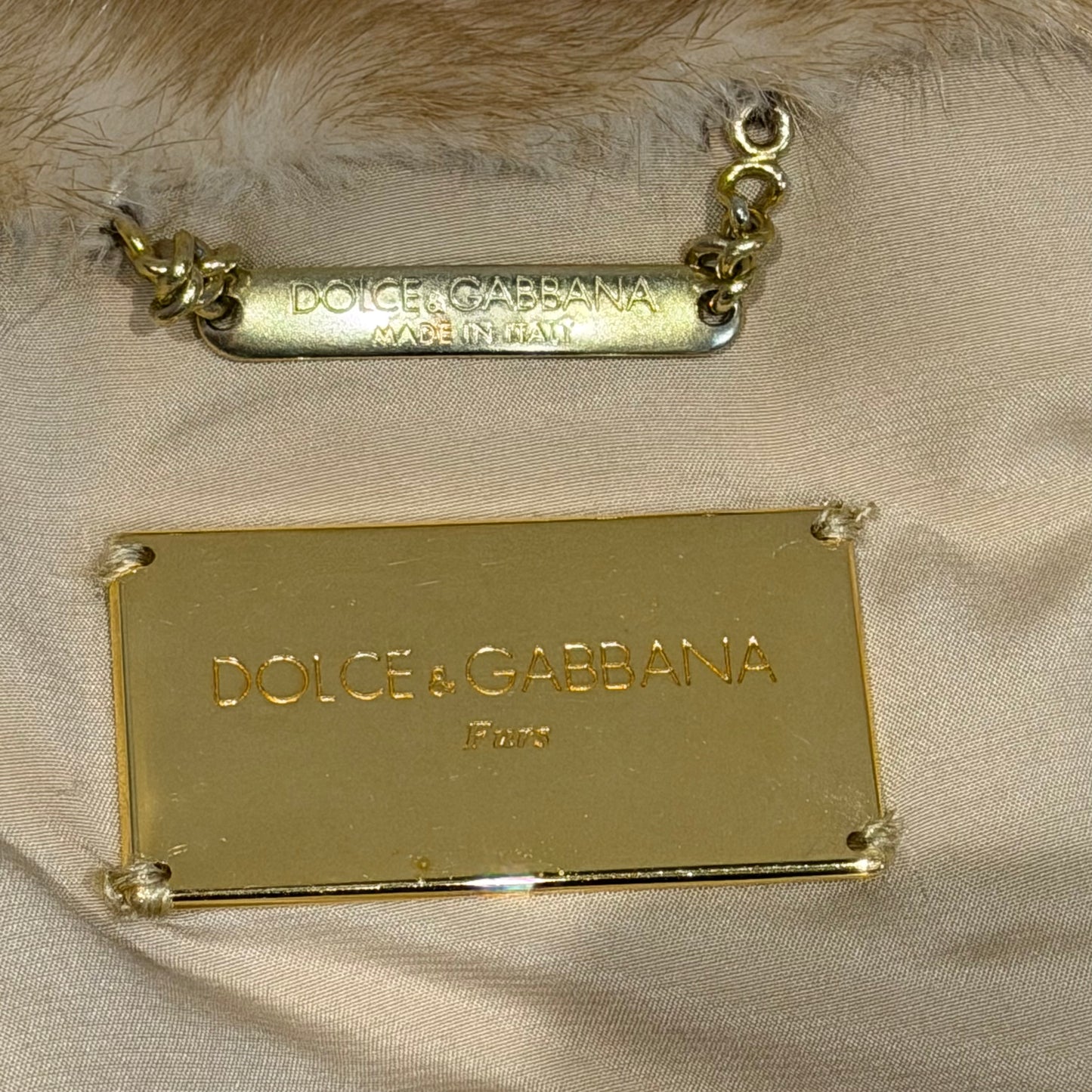 DOLCE & GABBANA - CAPE MINK FUR WITH FOX LIGHT BROWN