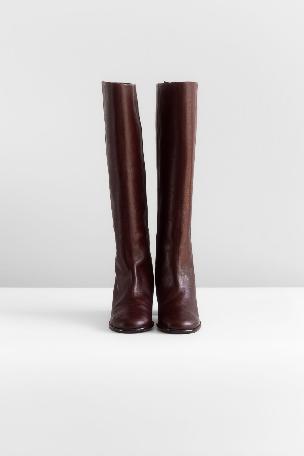 CHANEL - *BRAND NEW* HIGH BOOTS BURGUNDY LEATHER SIZE 39 EU