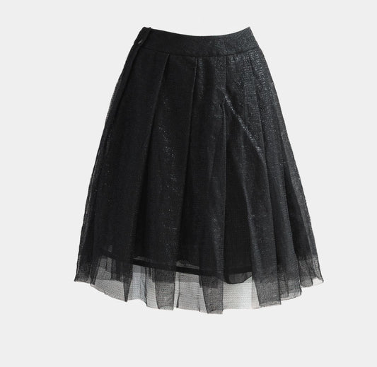 CHANEL - SKIRT MINI BLACK SIZE 38 FR
