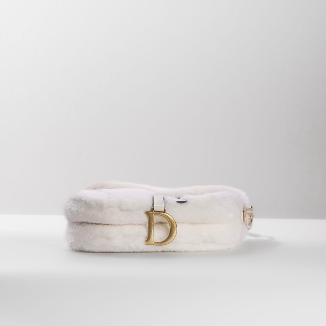 DIOR - *RARE* SADDLE BAG MEDIUM WHITE MINK FUR