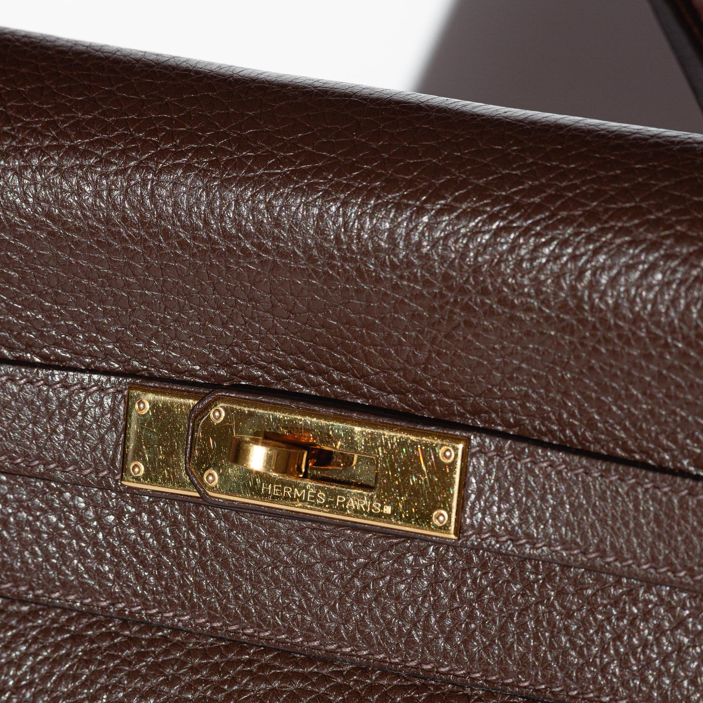 HERMÈS- KELLY 35 BAG TOGO LEATHER IN COFFEE COLOUR WITH GOLD HARDWARE