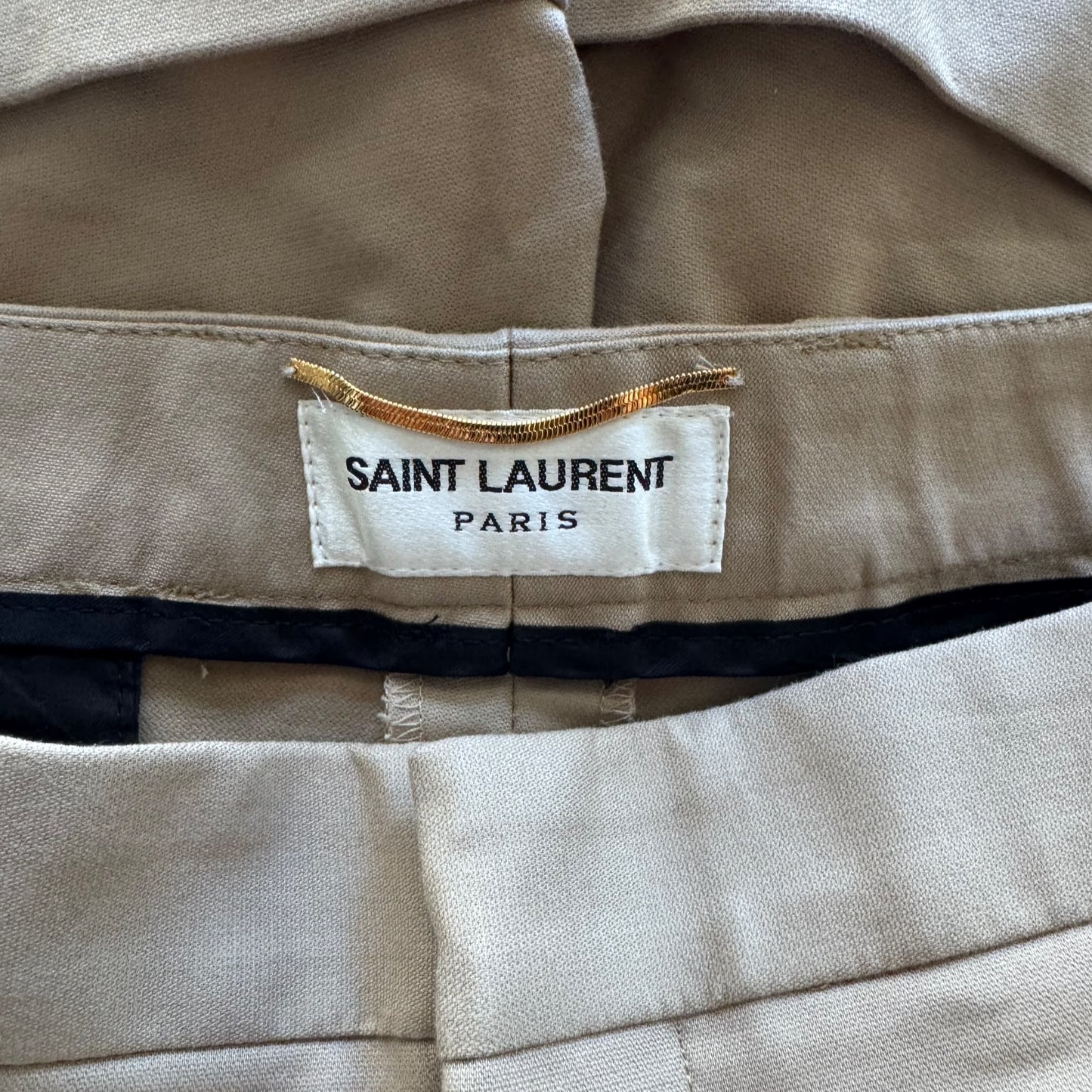 SAINT LAURENT - SHORT LIGHT BROWN COTTON SIZE 42 FR