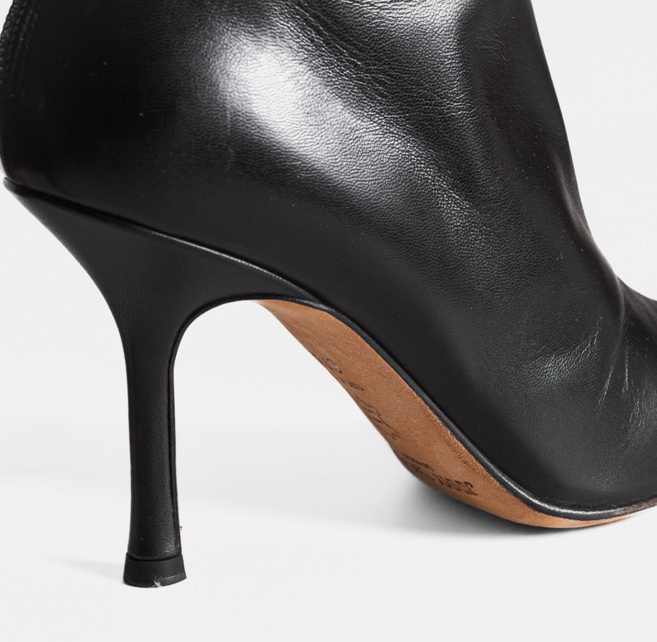 JIMMY CHOO - HIGH BOOTS BLACK LEATHER SIZE 37,5 EU