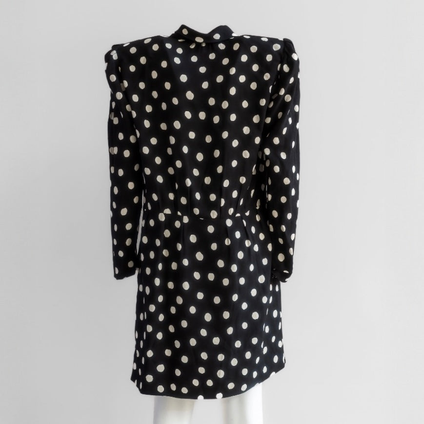 SAINT LAURENT - DRESS POLKA DOT BLACK