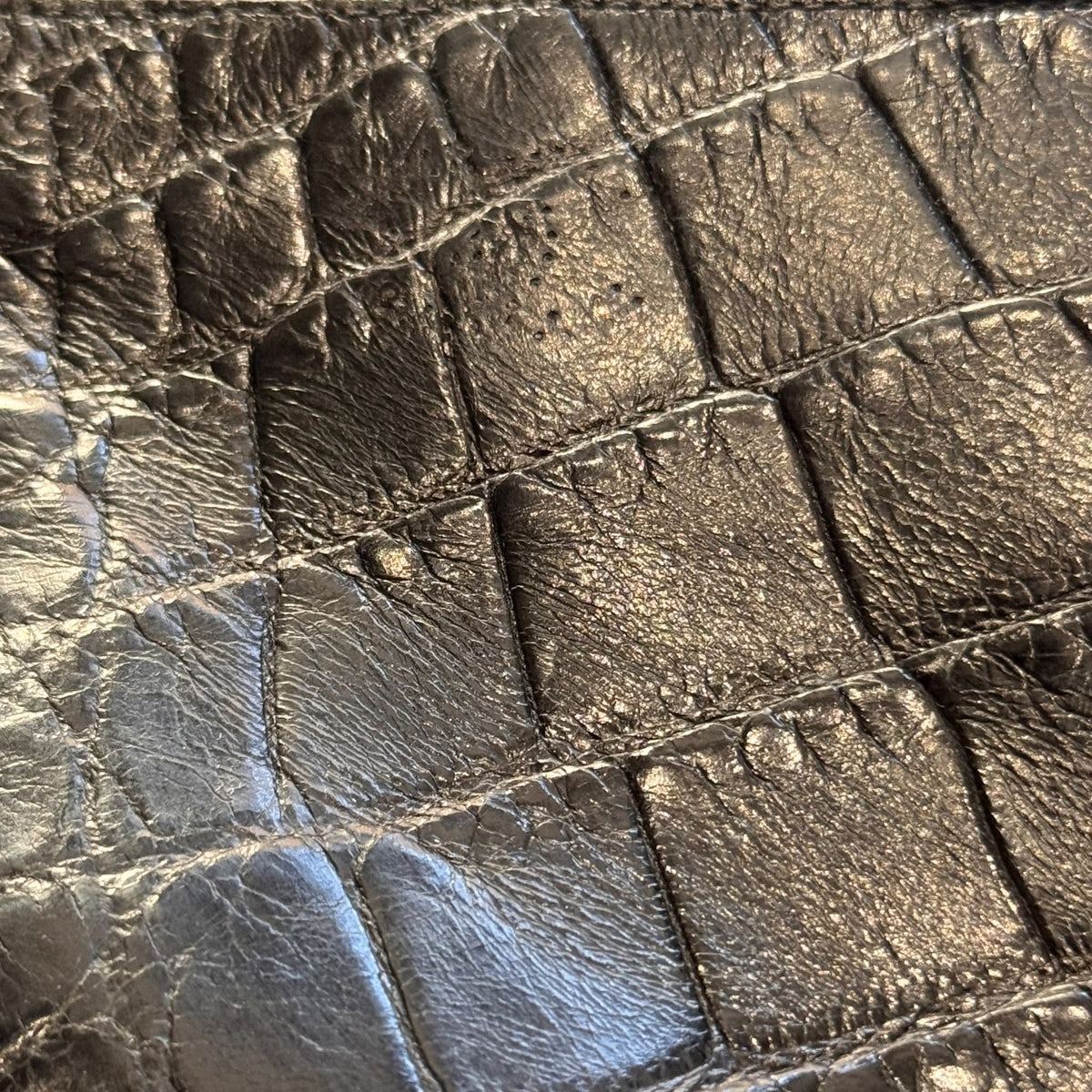 CHANEL - ANKLE BOOTIES BLACK MATTE CROCODILE SIZE 38 EU