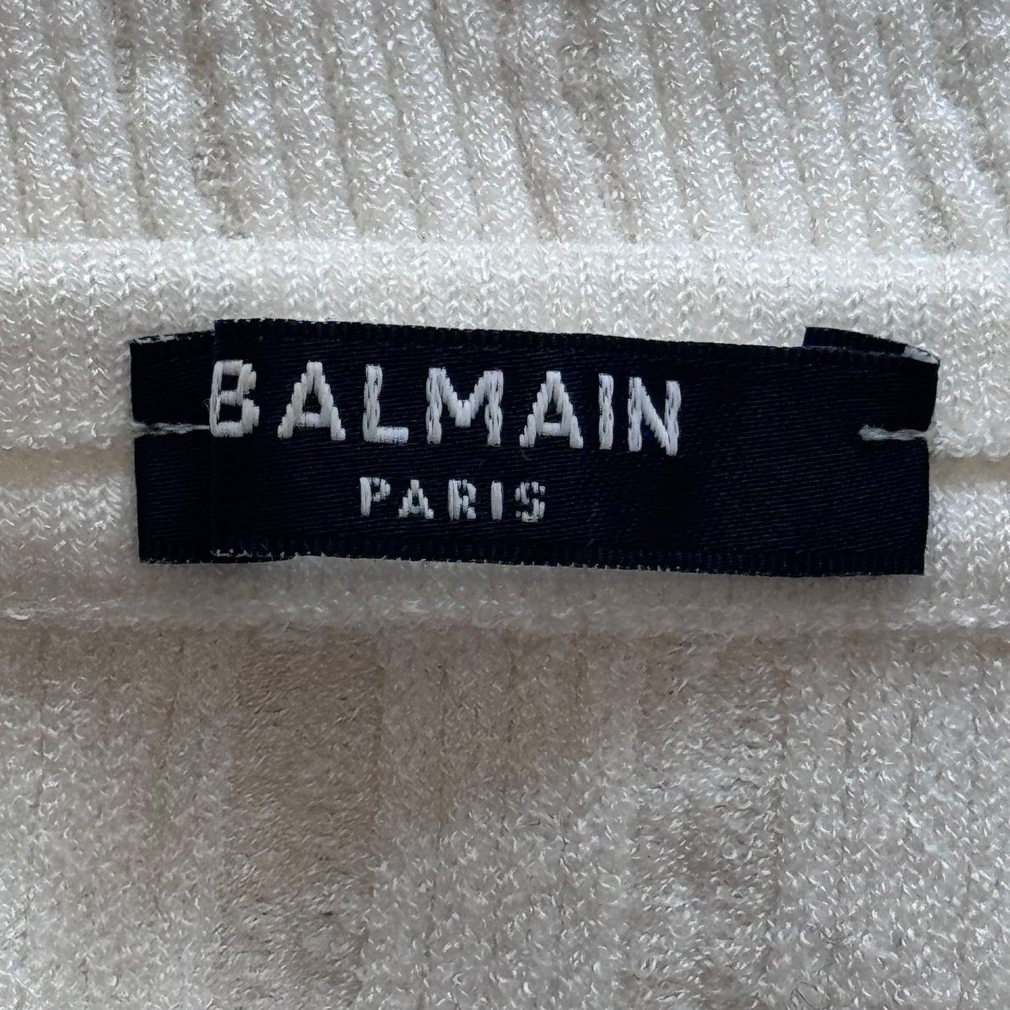 BALMAIN - TOP CROP WHITE WITH GOLD BUTTONS SIZE 42 FR