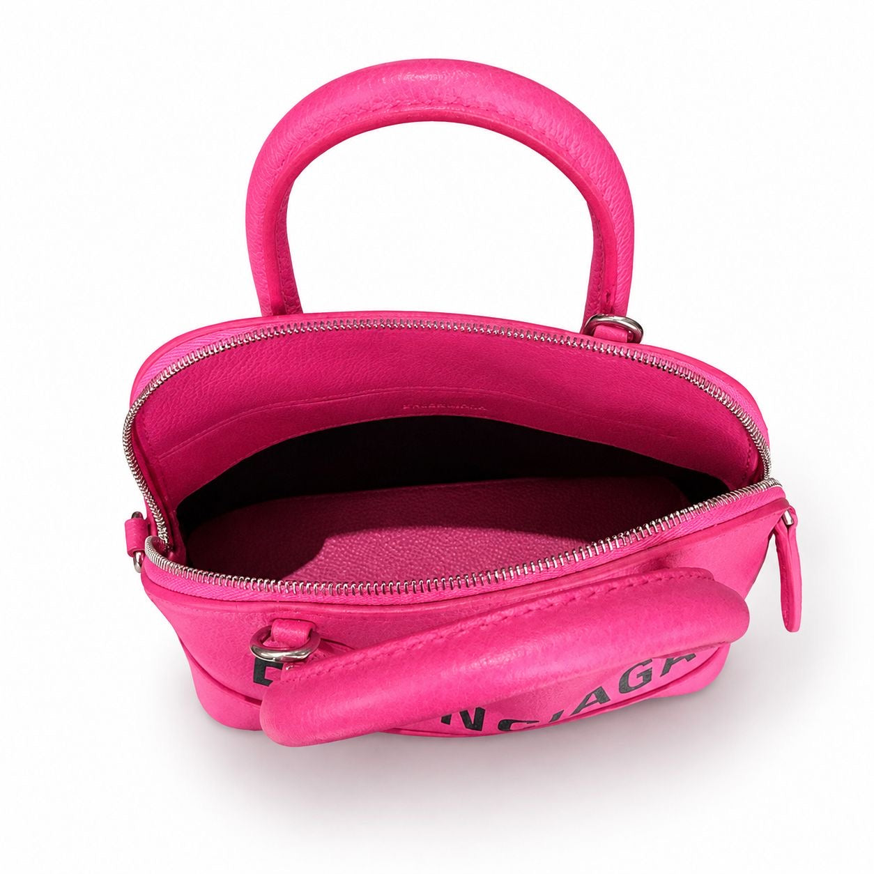 BALENCIAGA - BAG VILLE XXS FUCHSIA PINK GRAINED CALFSKIN