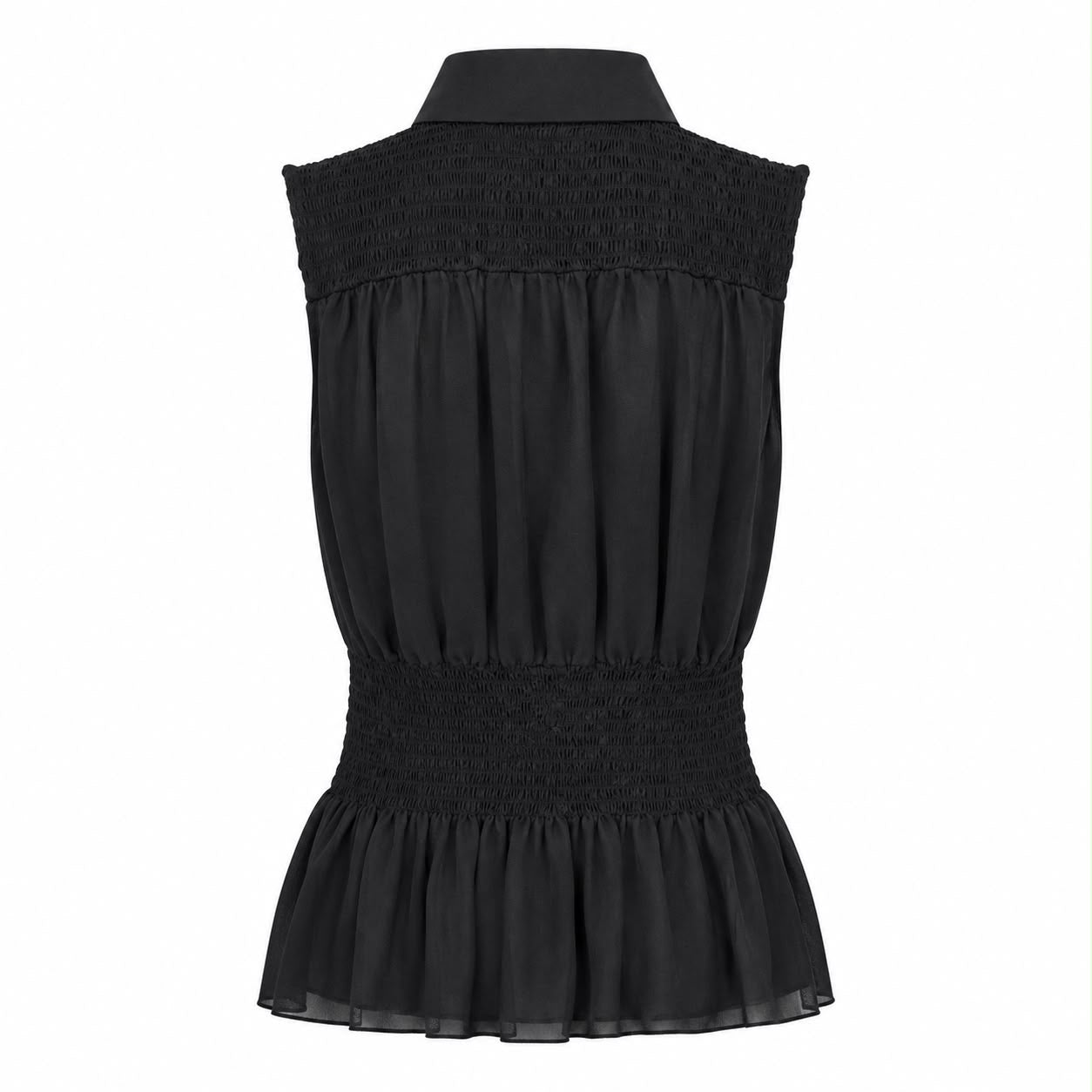CHANEL - SHIRT BLACK SLEVELESS WITH GATHERED WAIST SIZE 40 FR
