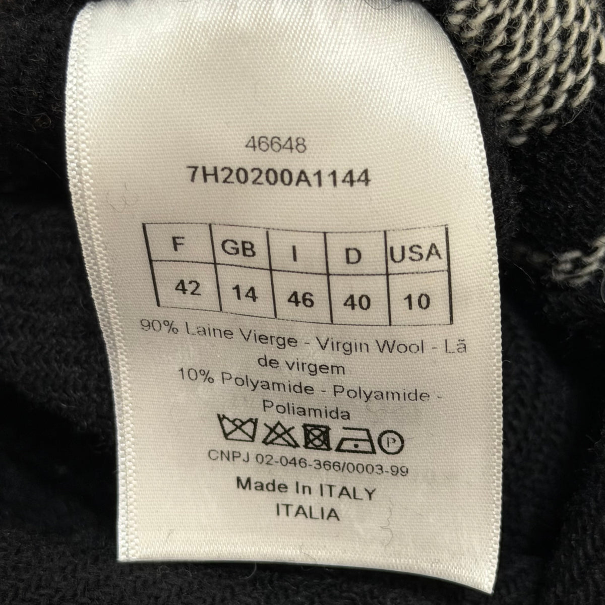 DIOR - BLAZER BAR DOUBLE-BREASTED BLUE HARRINGBONE SIZE 42 FR