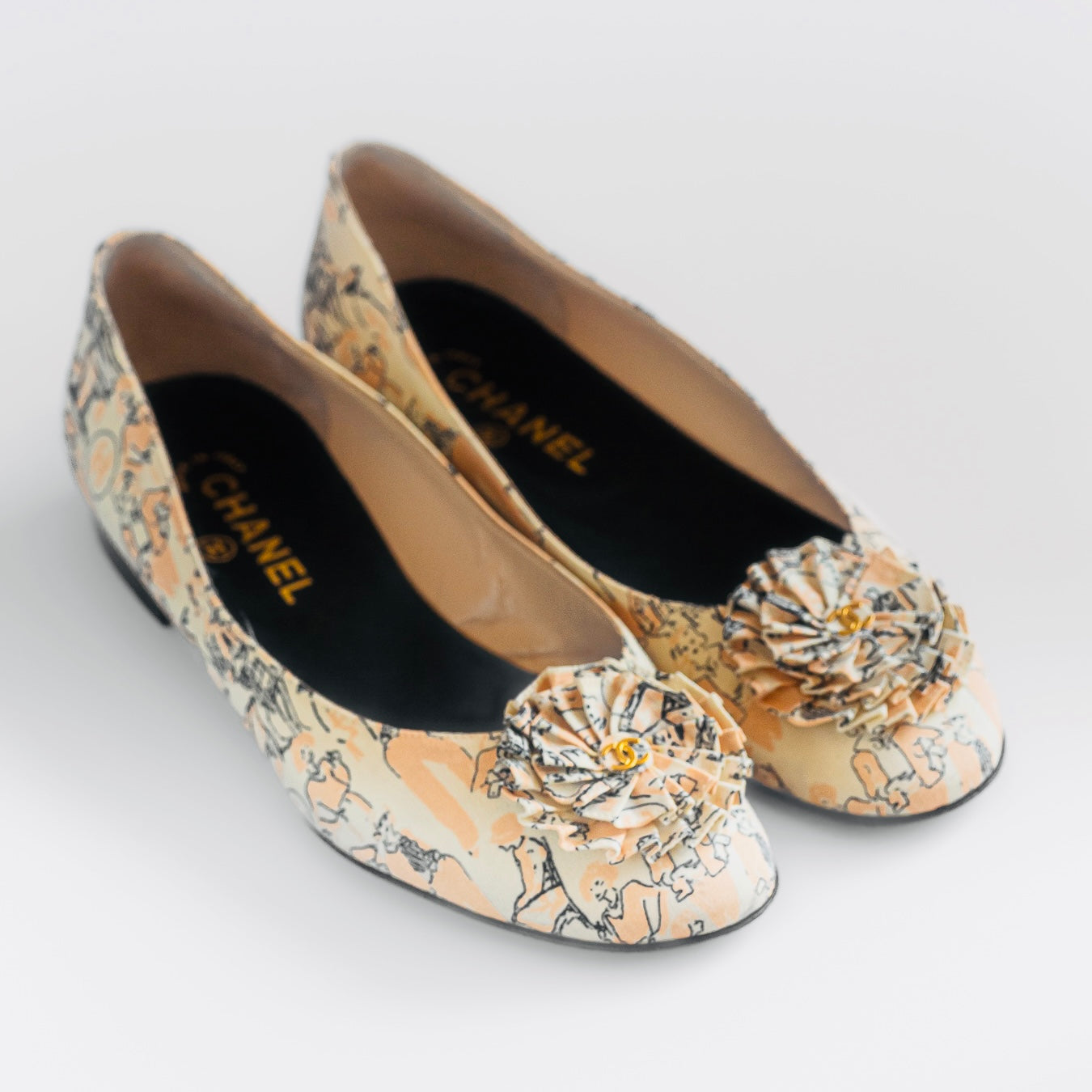 CHANEL - BALLET FLATS CC BROOCH SIZE 39 EU