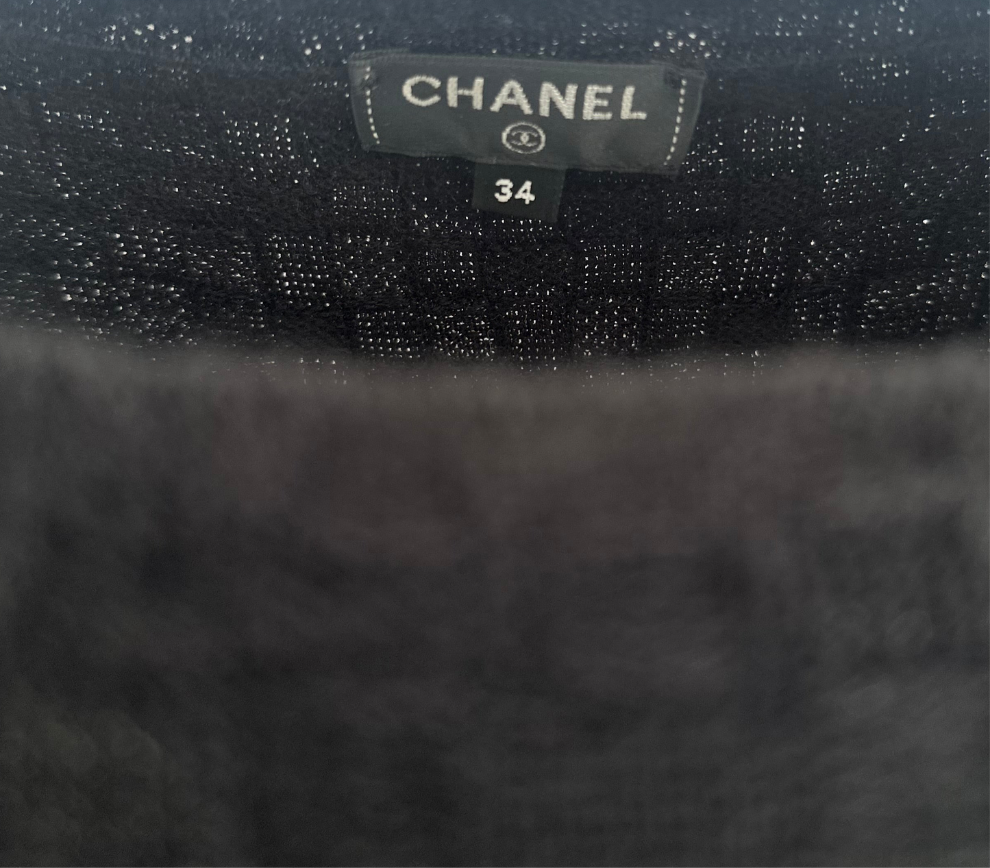 CHANEL - LONG KNIT DRESS BLACK WITH DECORATIVE BUTTONS SIZE 34 FR