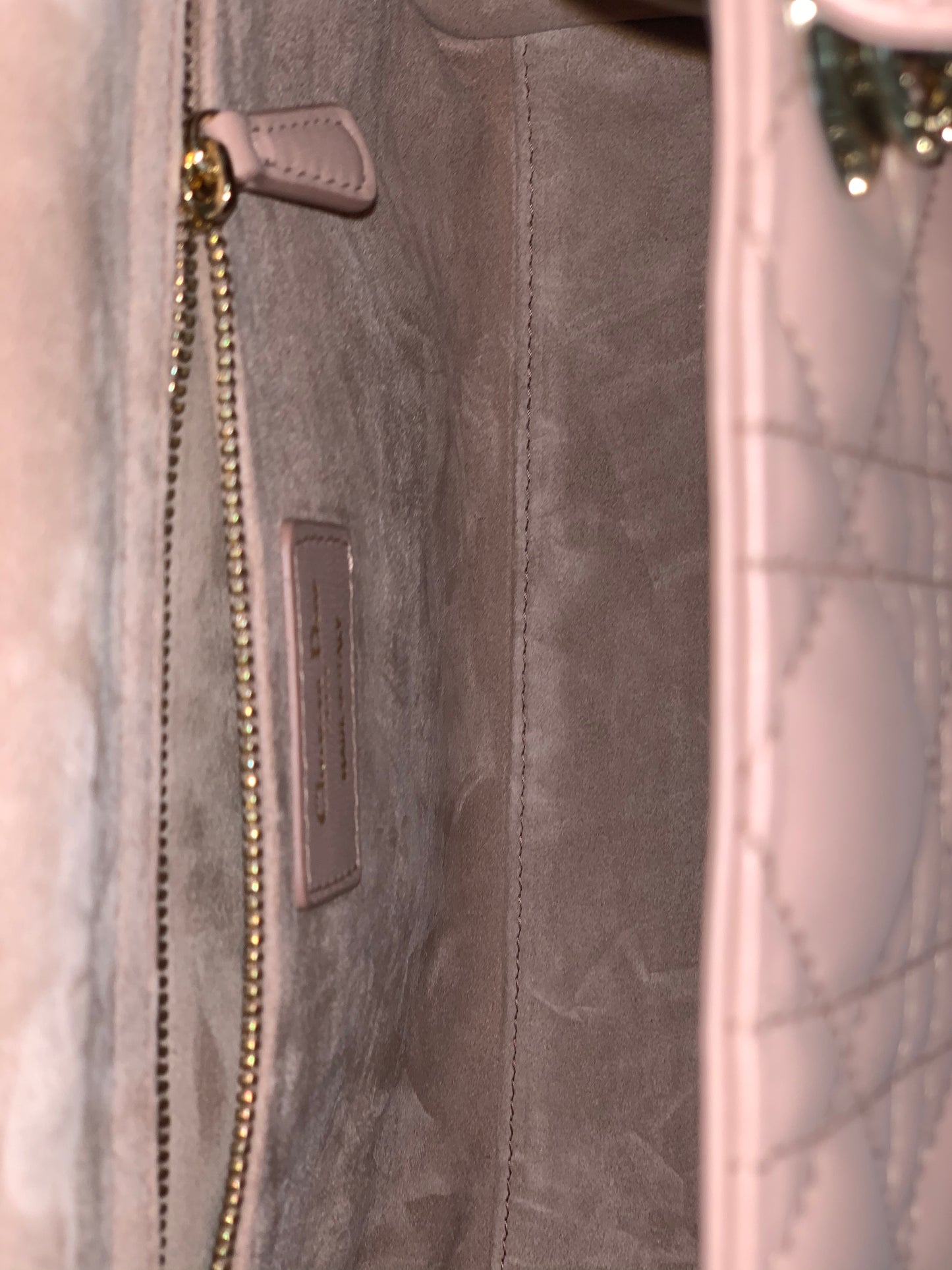 DIOR - Lady Dior pink medium bag silver hardware