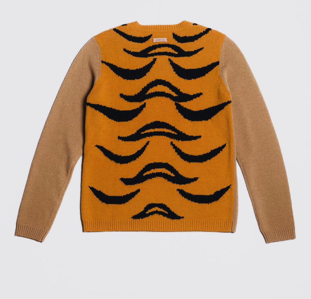 GUCCI - SWEATER LIGHT BROWN WITH TIGER SIZE S