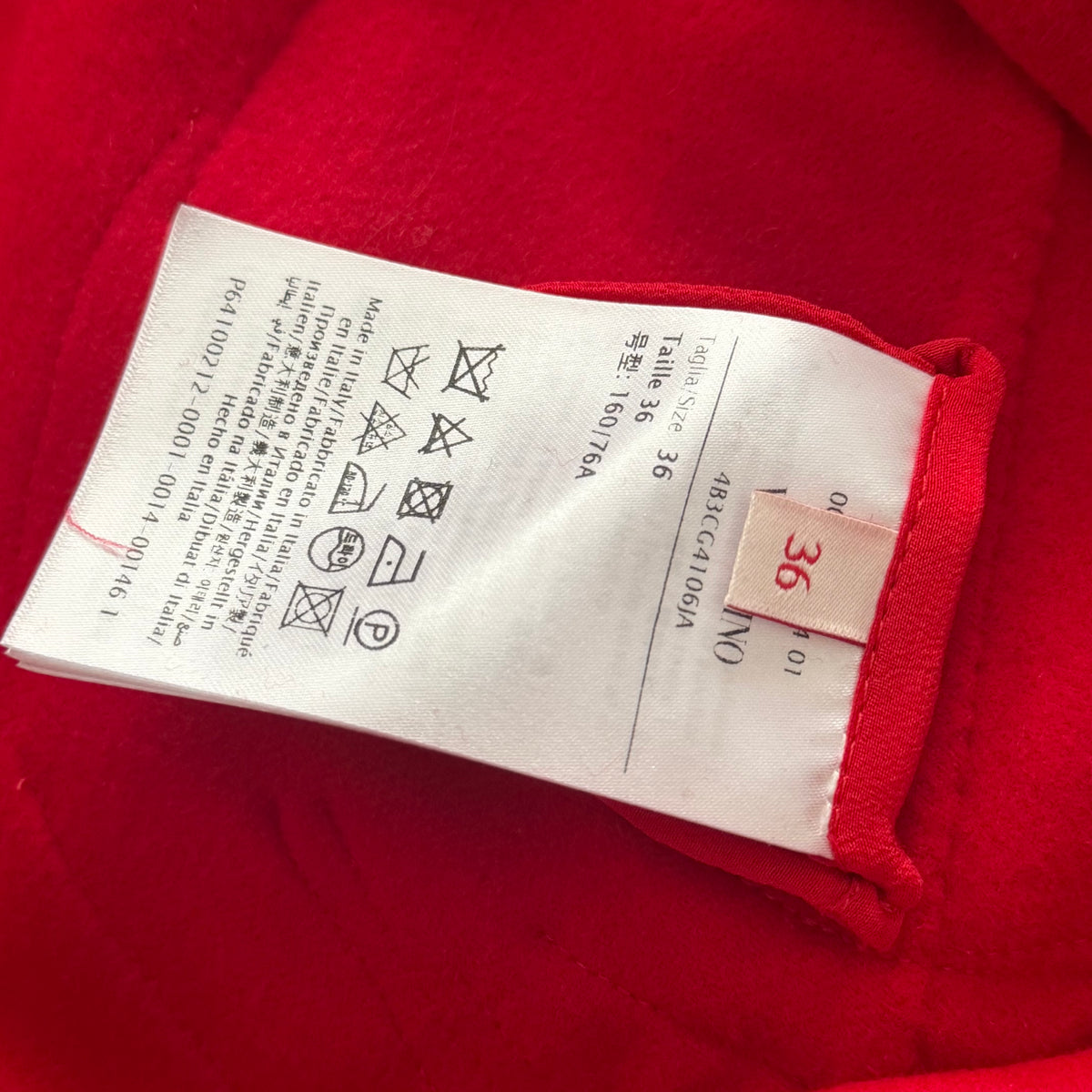 VALENTINO - CAPE RED WOOL & CACHEMIRE WITH 3D ROSES 36 IT