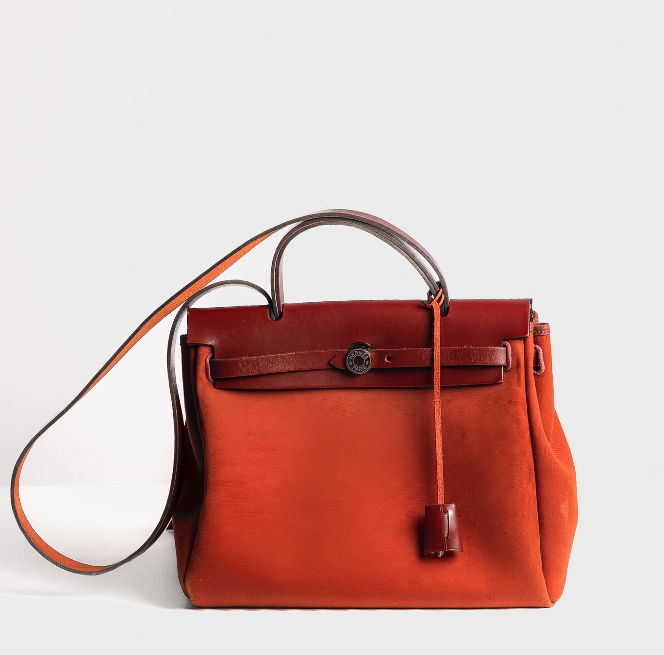 HERMÈS - HERBAG RED SILVER HARDWARE