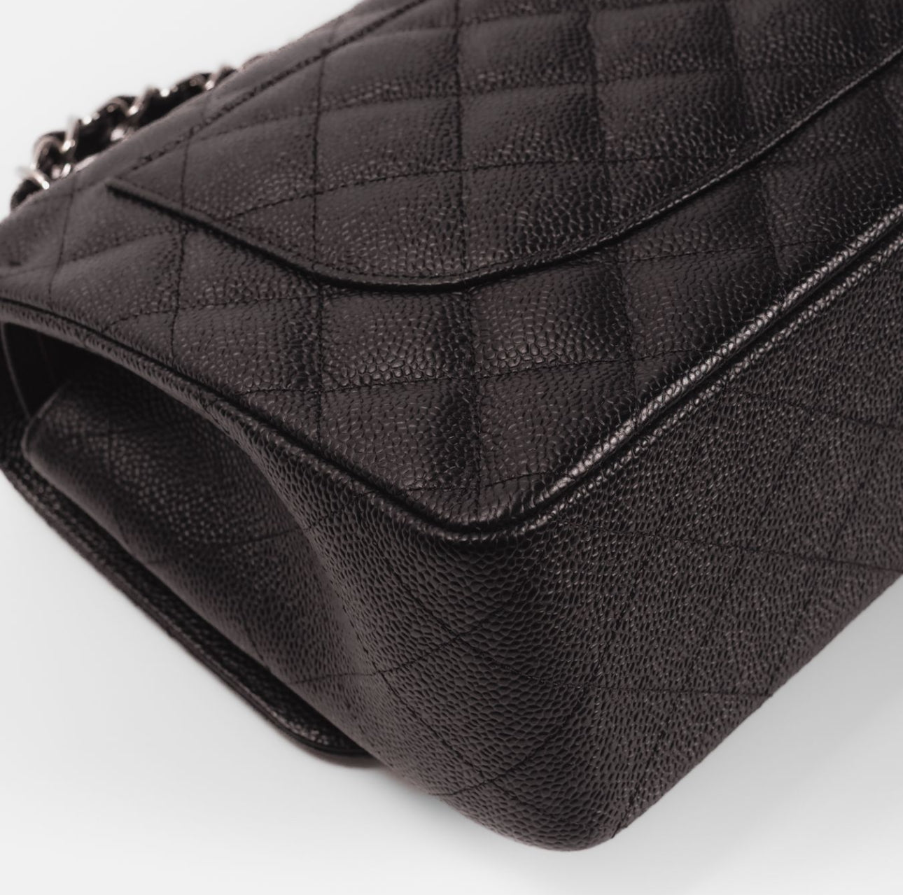 CHANEL - BAG TIMELESS LARGE BLACK CAVIAR LEATHER SILVER HARDWARE