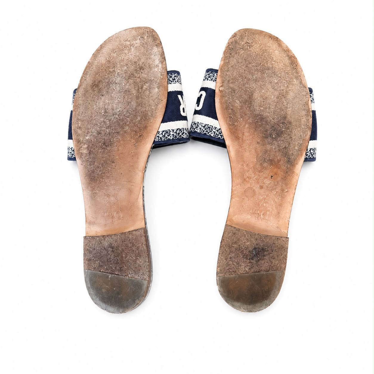 DIOR - SANDALS TOILE DE JOUY BLUE AND WHITE SIZE 38,5 EU