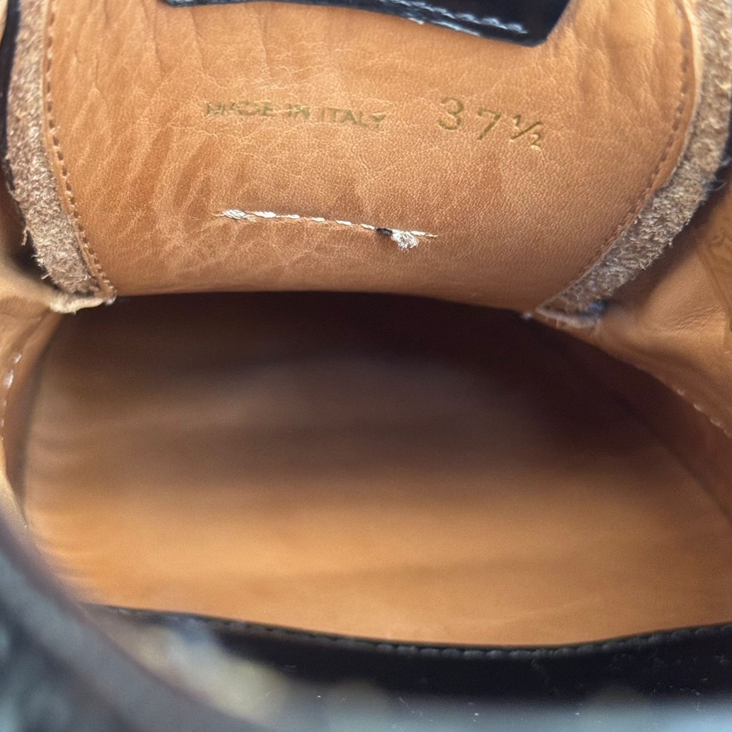 MIU MIU & CHURCH’S - SHOES MONK STRAP BLACK BRUSHED LEATHER SIZE 37,5 EU