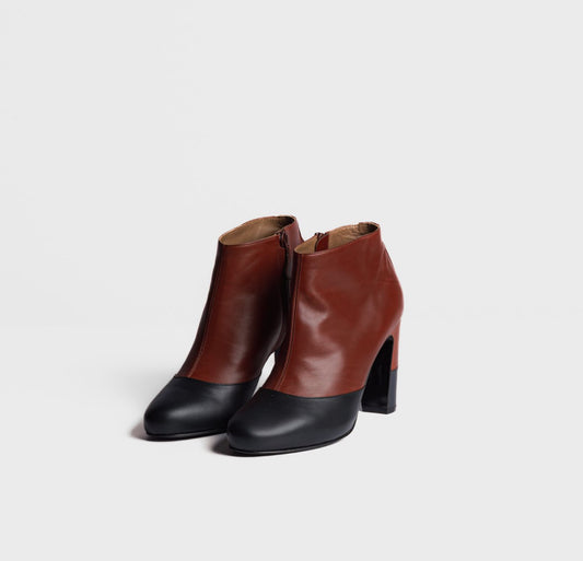 HERMÈS - *BRAND NEW* ANKLE BOOTS BICOLOR LEATHER SIZE 36,5 EU