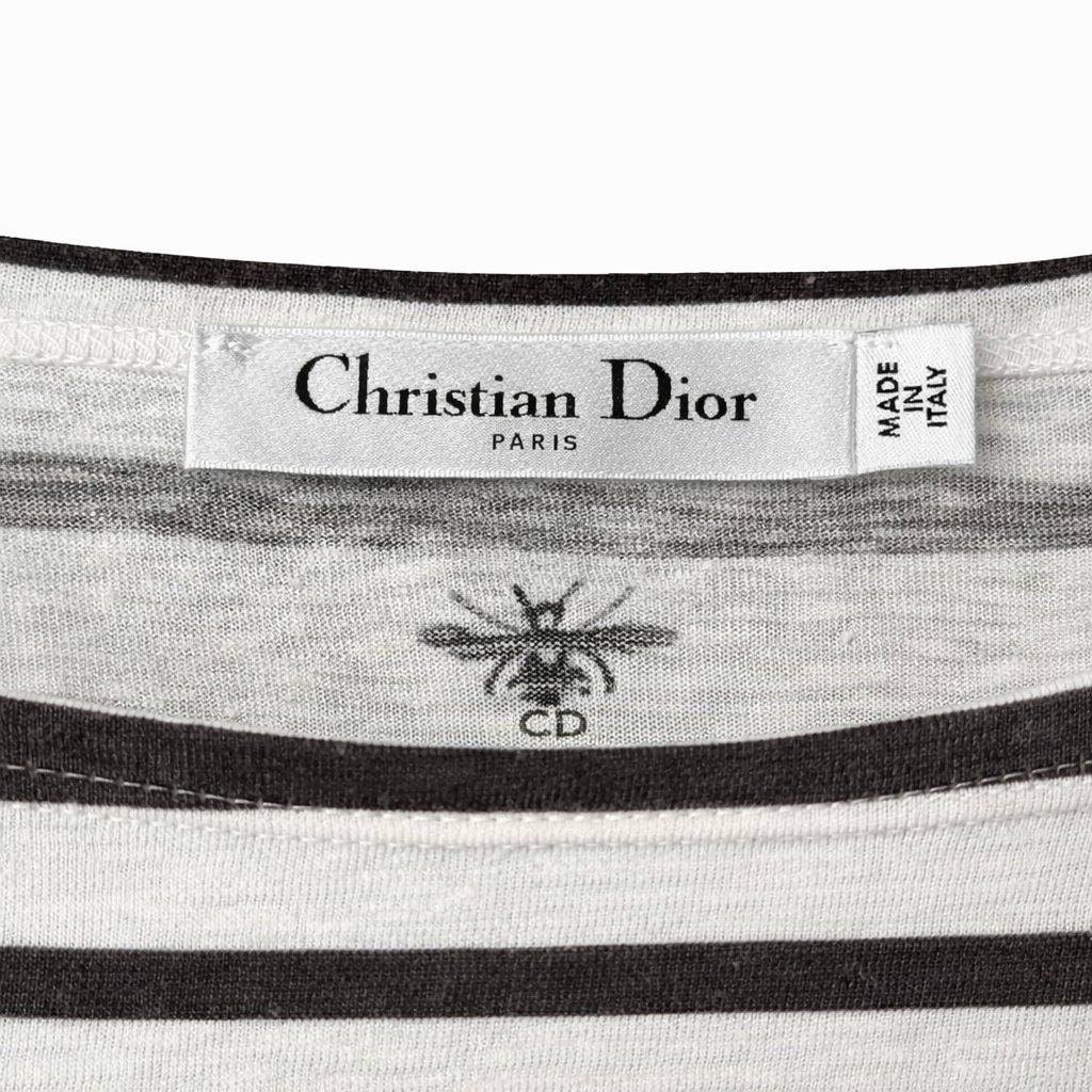 DIOR - T-SHIRT STRIPED BLACK AND WHITE SIZE M