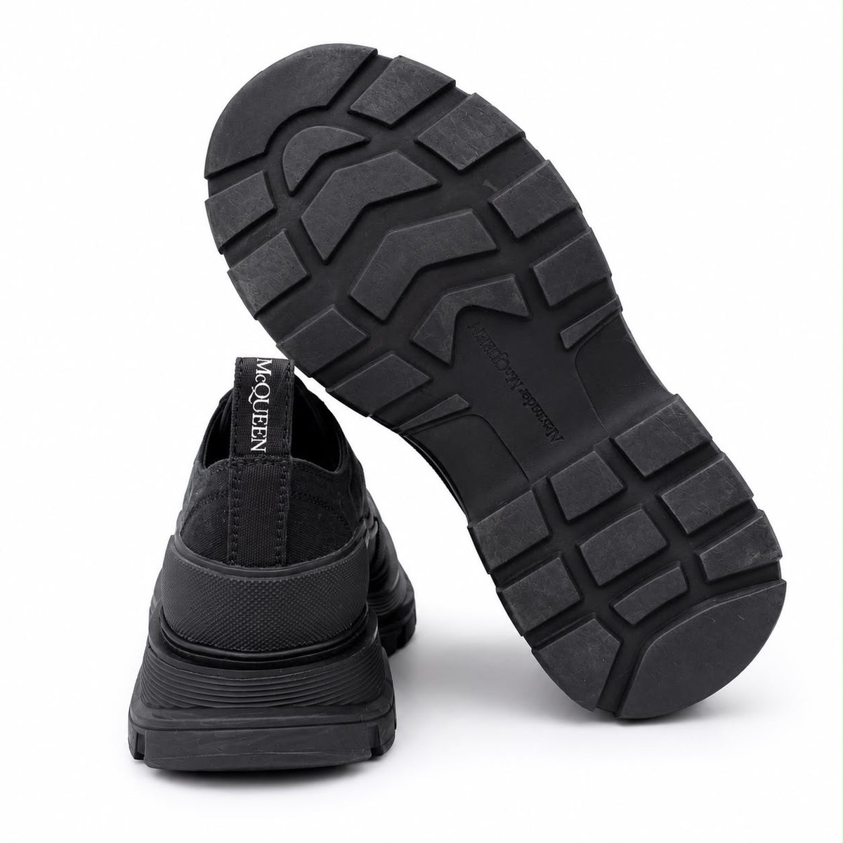 ALEXANDER MCQUEEN - SNEAKERS TREAD SLICK BLACK CANVAS SIZE 38 EU