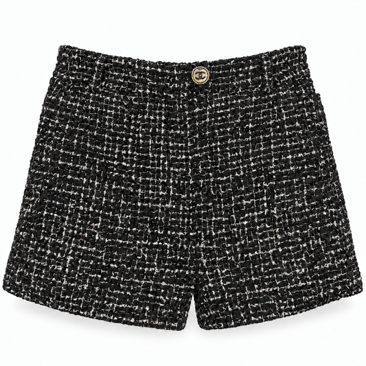 CHANEL - SHORTS TWEED BLACK & WHITE COLLECTION 2024 SIZE 38 FR
