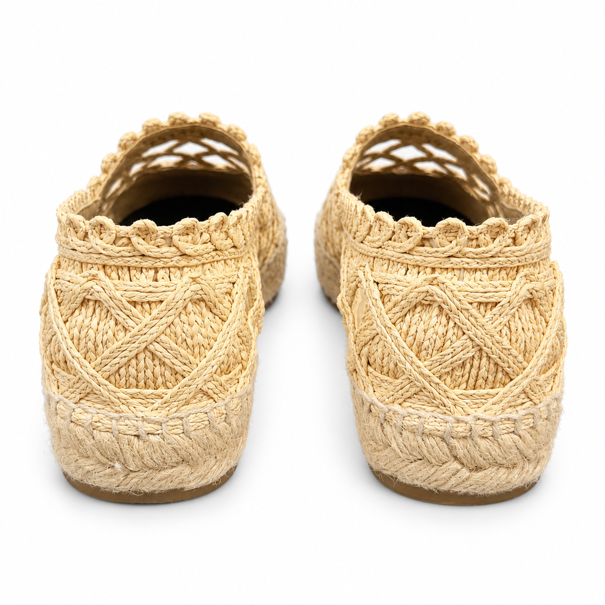 CHANEL - ESPADRILLES SHOES RAFFIA WITH BLACK CAP TOE LOGO CC SIZE 38 EU