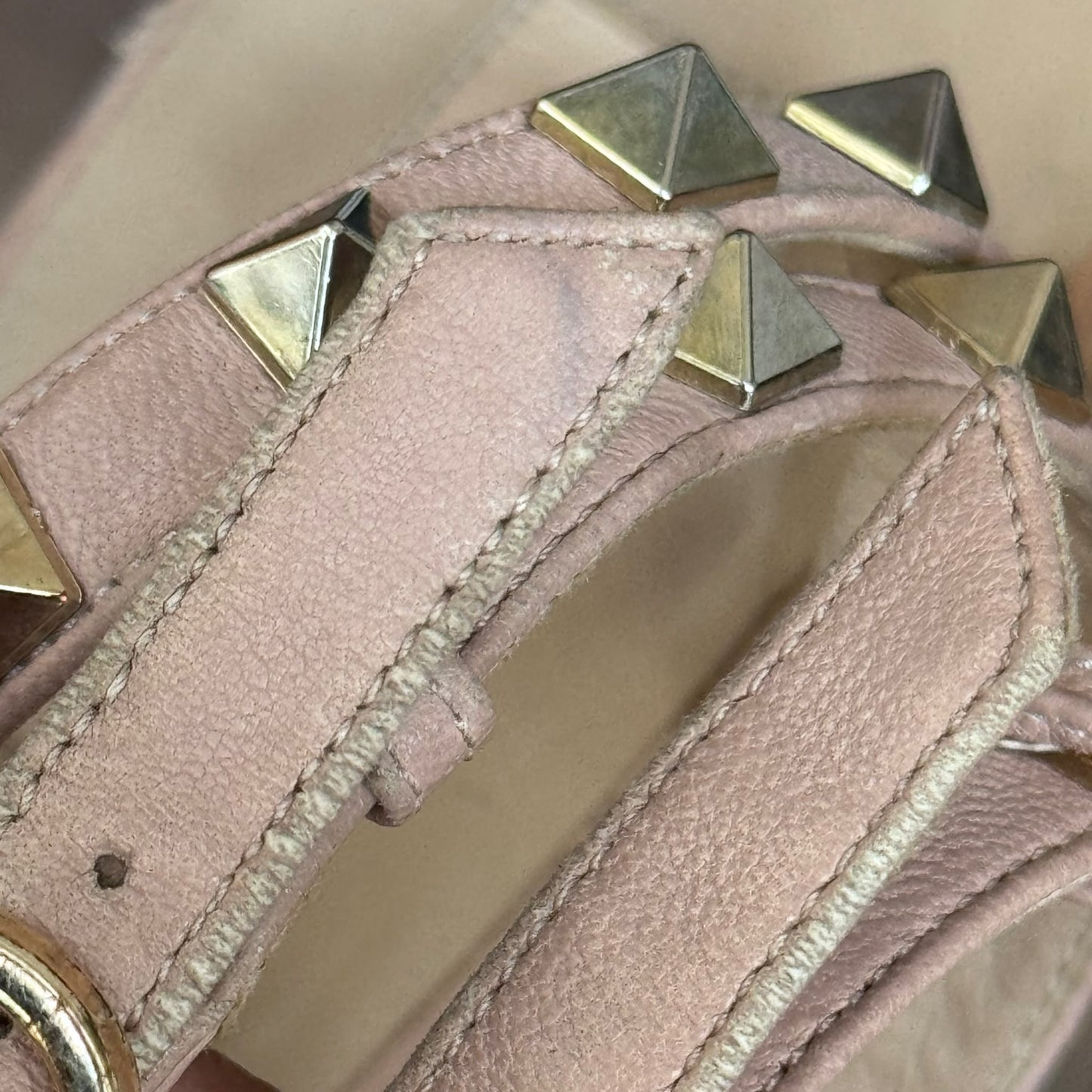 VALENTINO - PUMPS ROCKSTUD LIZARD LEATHER BEIGE & OLD ROSE SIZE 37 EU