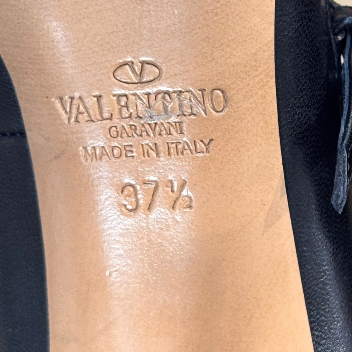 VALENTINO - PUMPS ROCKSTUD CAGED LEATHER BLACK & BEIGE SIZE 37,5 EU
