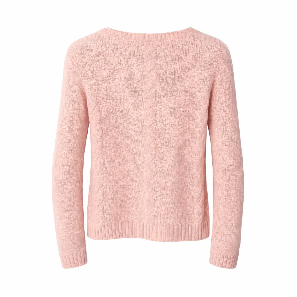 LORO PIANA - SWEATER PINK CASHMERE WITH SEQUIN EMBELLISHMENT SIZE 40 IT