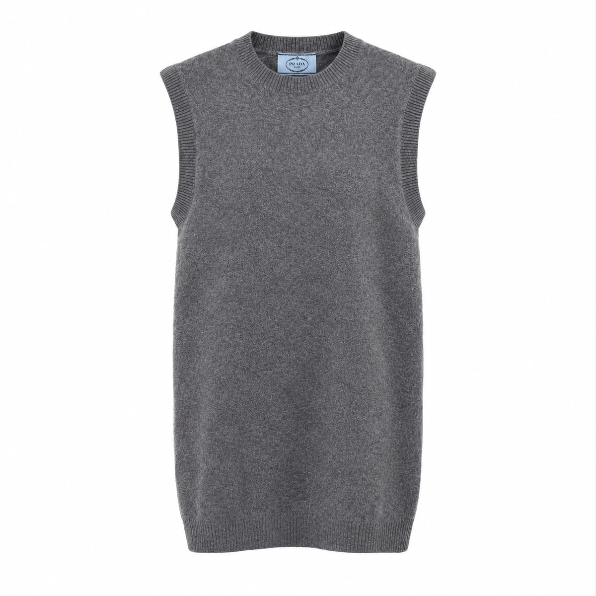 PRADA - SWEATER CASHMERE GREY LONG SLEVELESS SIZE 40 IT