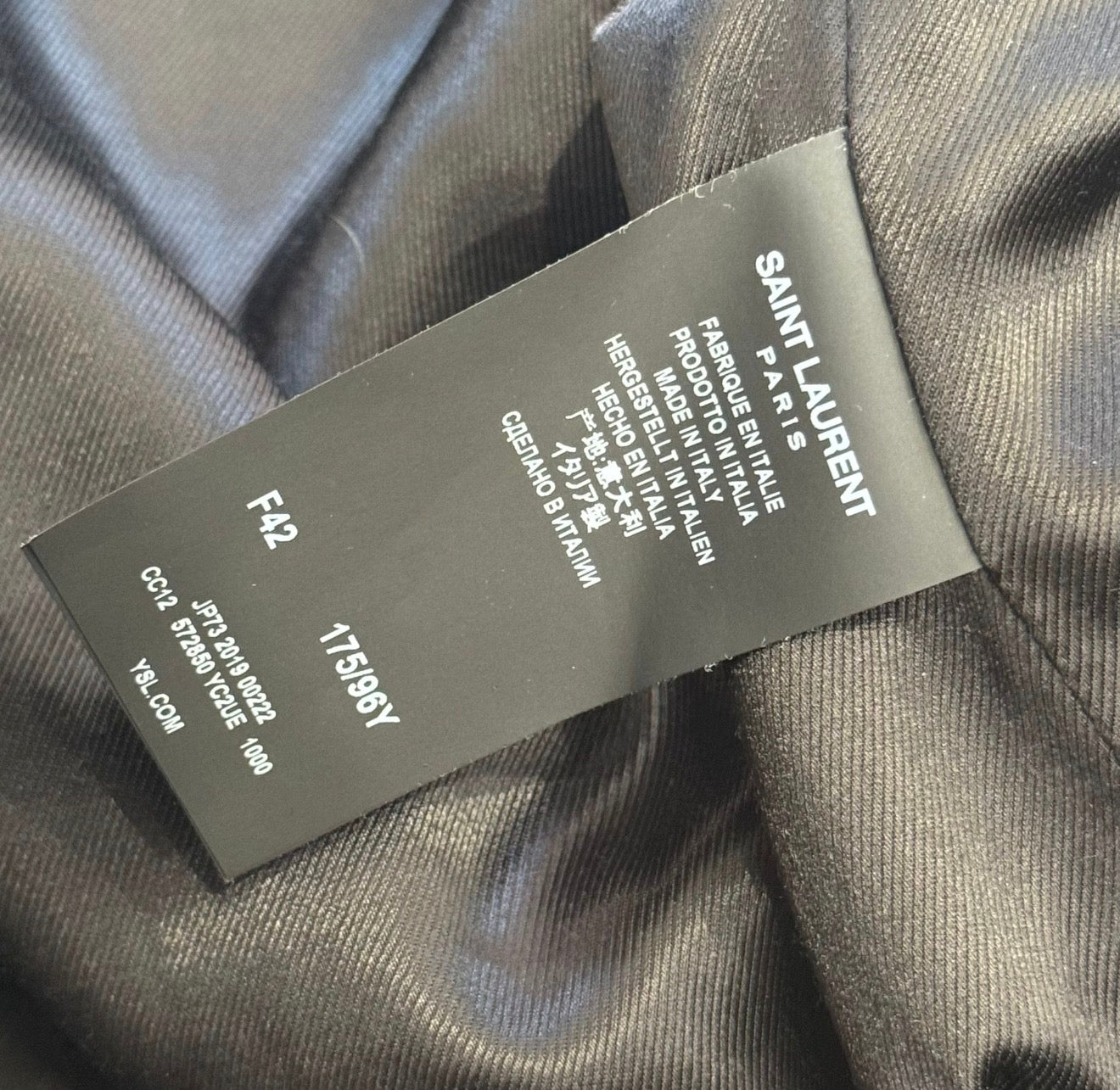 SAINT LAURENT - JACKET BLACK LAMBSKIN WITH HOOD AND FRINGE SIZE 42 FR