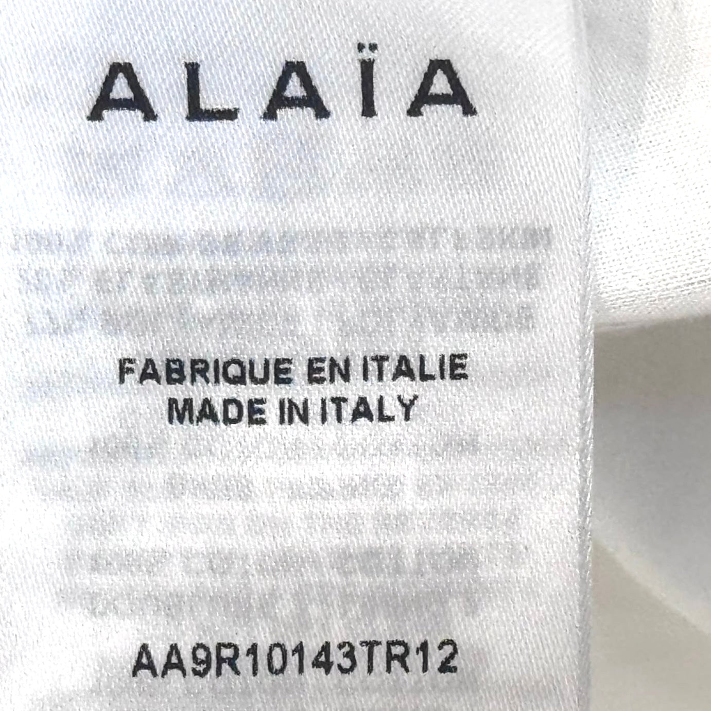 ALAÏA - DRESS MIDI CIRCLE EYELET WHITE WITH BLACK BELT SIZE 36 FR