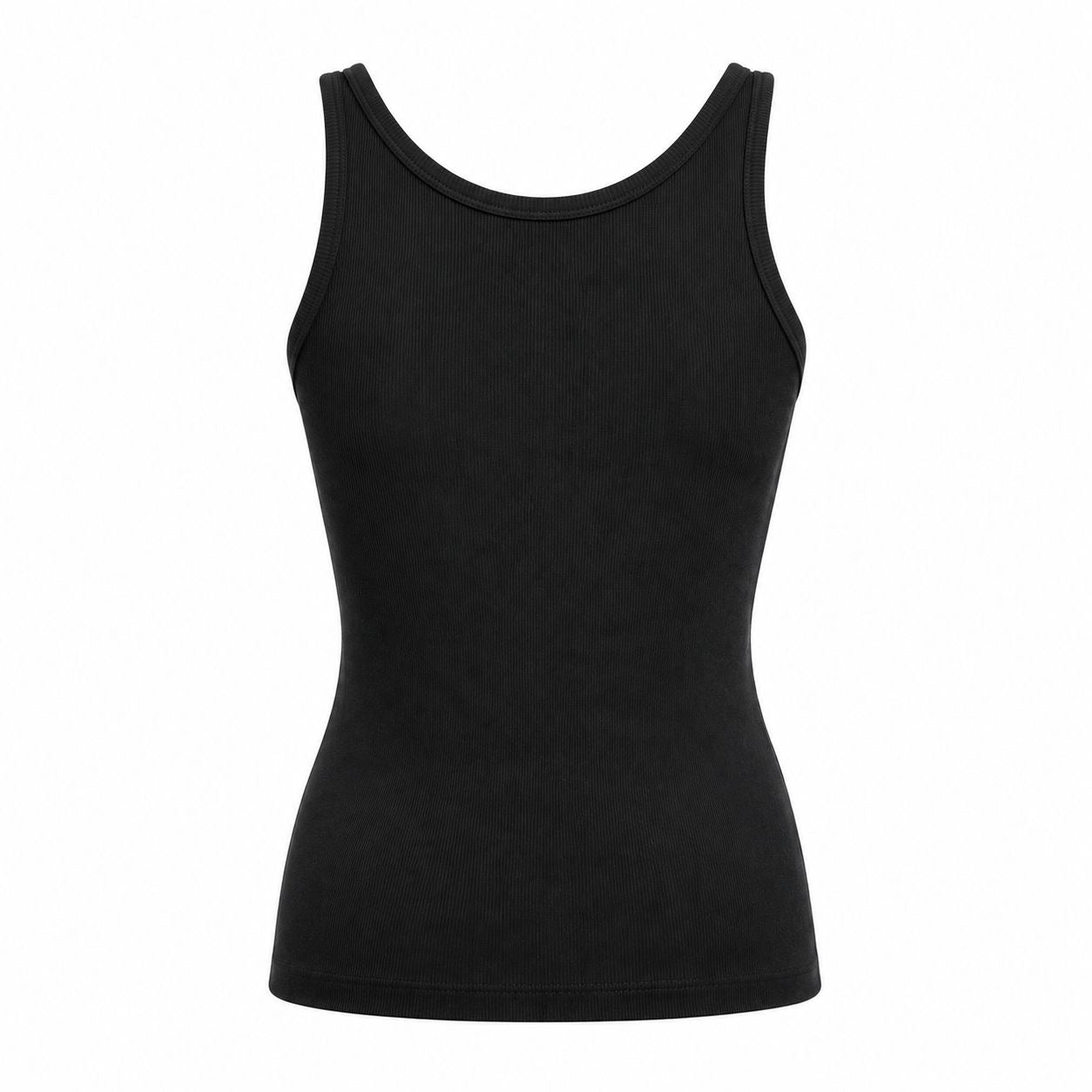 DOLCE & GABBANA - TOP BLACK RIBBED WITH EMBROIDERED HEART SIZE 46 IT