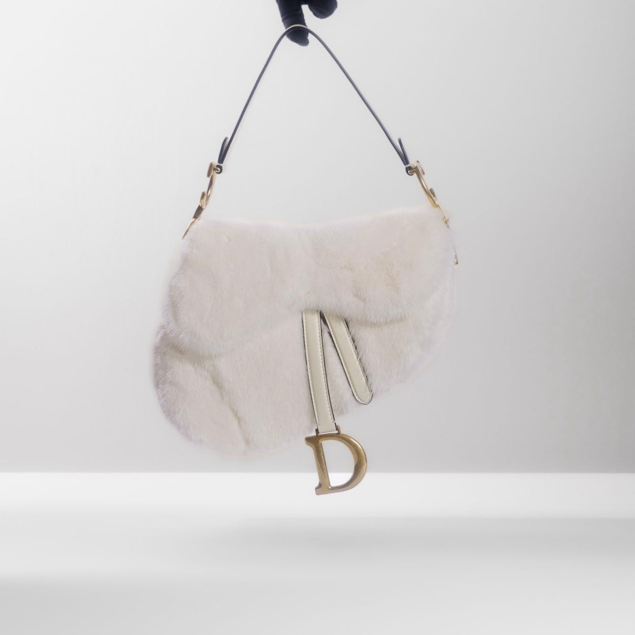 DIOR - *RARE* SADDLE BAG MEDIUM WHITE MINK FUR