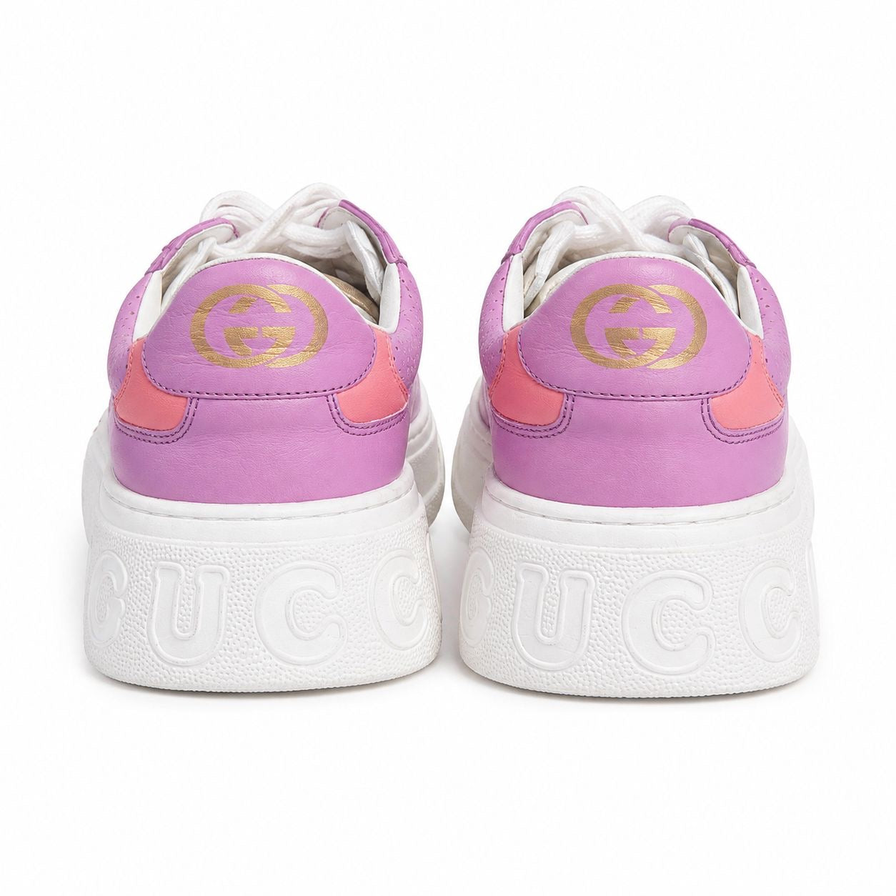 GUCCI - SNEAKERS GG PASTEL PLATFORM PINK & PURPLE SIZE 42 EU
