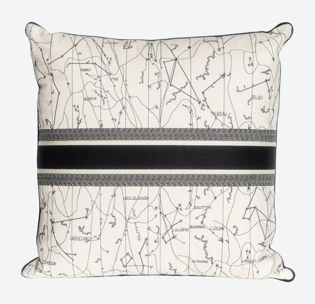 DIOR - MAXI PILLOW EMBROIDERED CONSTELLATIONS BLACK & WHITE