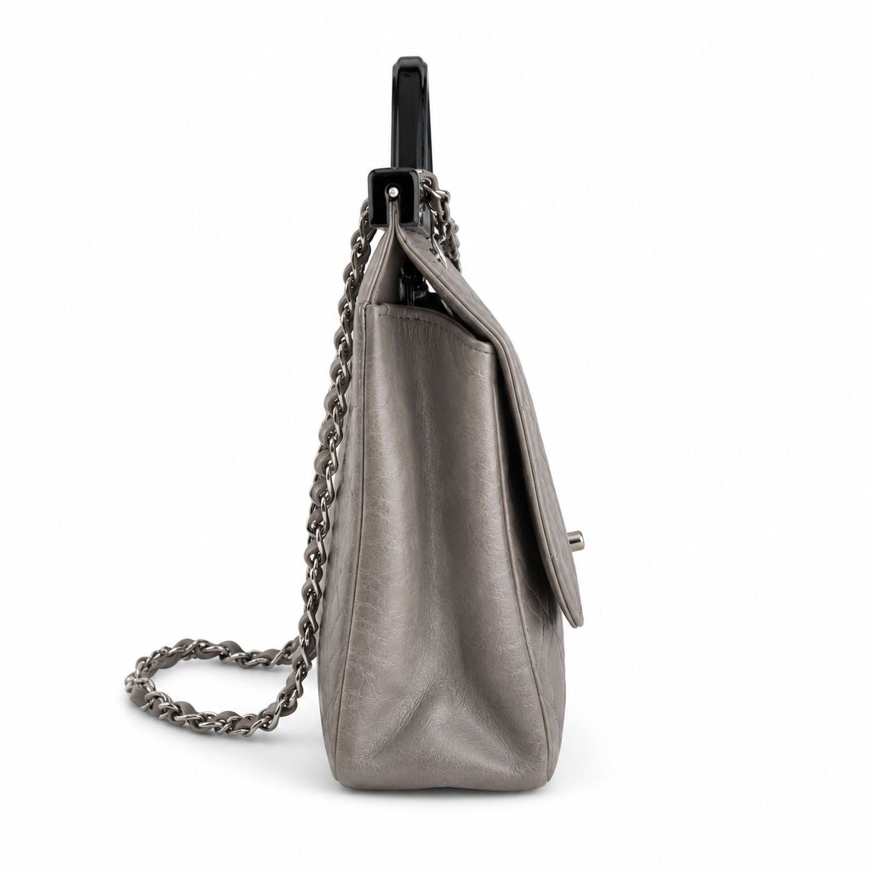 CHANEL - TOTE BAG CC DELIVERY GREY GLAZED CALFSKIN